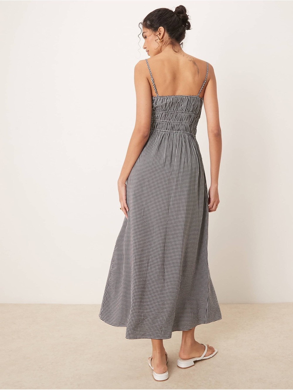 EUCAbercrombie & Fitch Black and White Gingham Maxi Dress - Picture 3 of 10